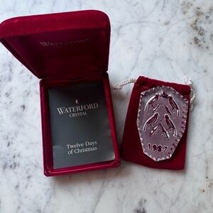 Waterford Crystal 12 Days Of Christmas VTG Etched Glass Ornament
